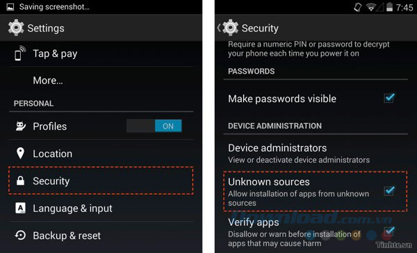 Không cho thiết bị cài ứng dụng ngoài