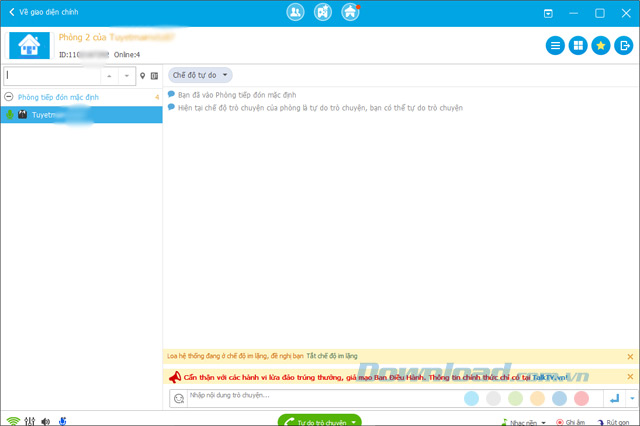 Giao diện phòng chat