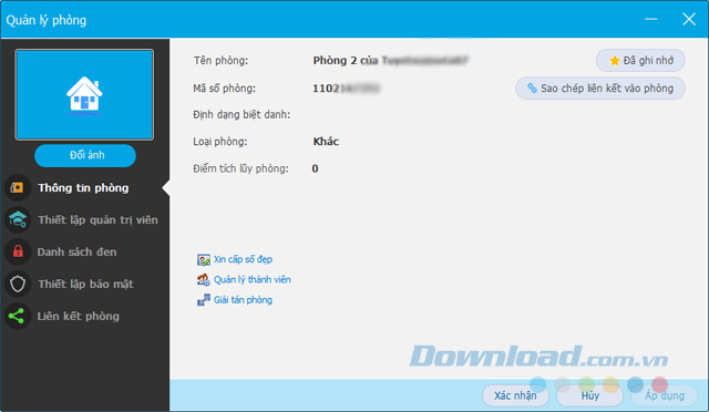 Quản lý phòng chat