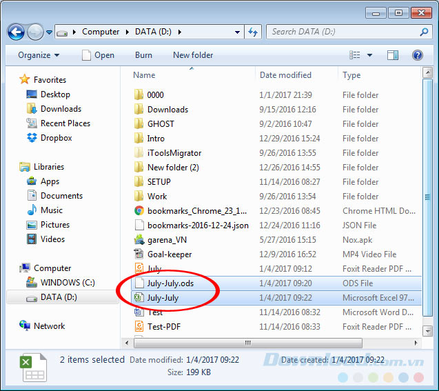 File trước và sau convert