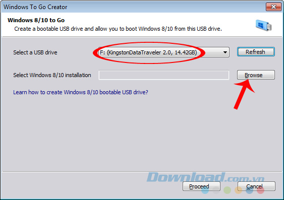 Chọn USB Chọn USB