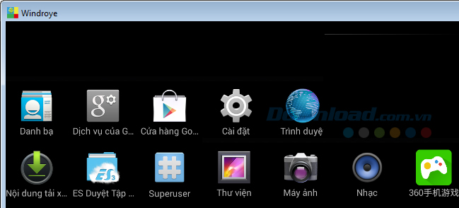 Giao diện sau khi đổi ngôn ngữ