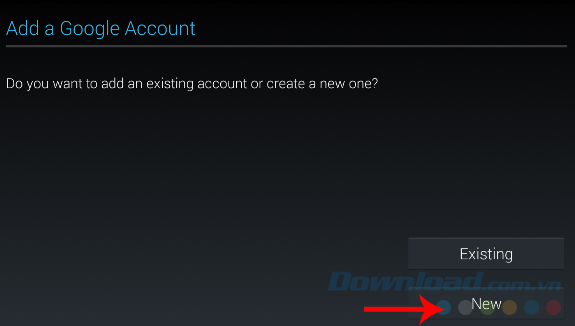Chọn tài khoản có sẵn