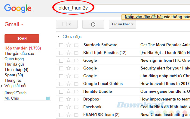 Mail hơn 2 năm Mail hơn 2 năm