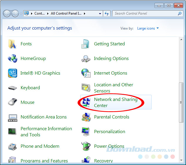 Network and Sharing Center Network and Sharing Center