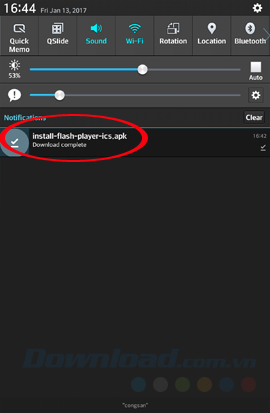 Mở file tải về