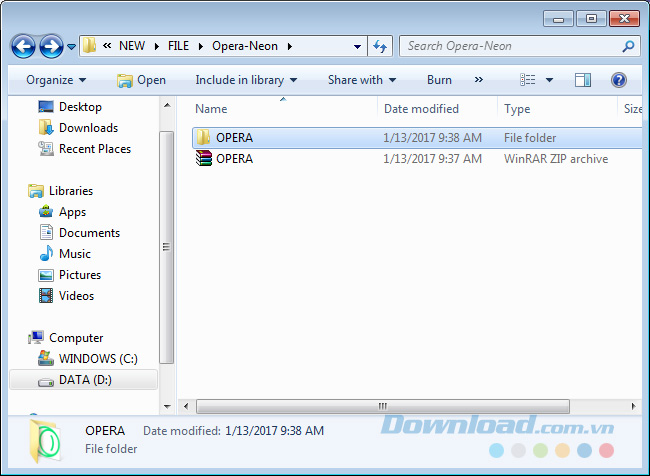 Giải nén file cài