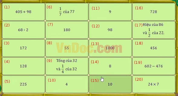 Đề thi Violympic môn Toán lớp 3 vòng 8 Đề thi Violympic môn Toán lớp 3 vòng 8