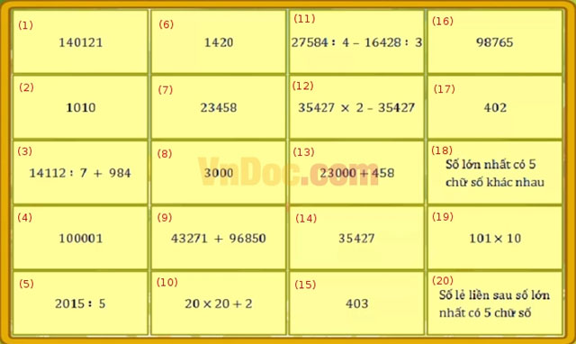 Đề thi Violympic môn Toán lớp 4 vòng 8 Đề thi Violympic môn Toán lớp 4 vòng 8