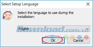 Chọn ngôn ngữ cài đặt iToon