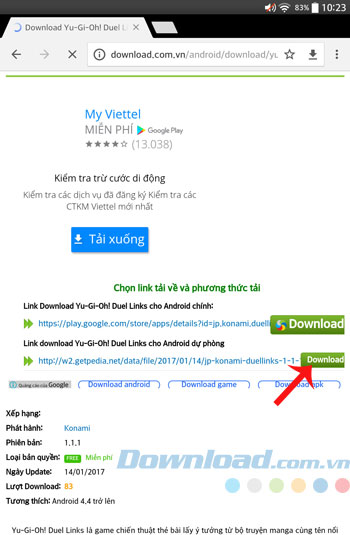 Tải file apk Yu-Gi-Oh Duel Links