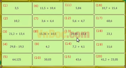 Đề thi Violympic môn Toán lớp 5 vòng 7 Đề thi Violympic môn Toán lớp 5 vòng 7
