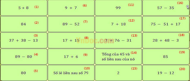 Đề thi Violympic môn Toán lớp 2 vòng 5 Đề thi Violympic môn Toán lớp 2 vòng 5
