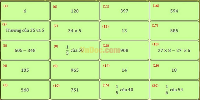 Đề thi violympic toán lớp 3 vòng 5 Đề thi violympic toán lớp 3 vòng 5
