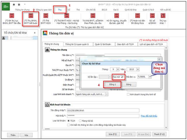 Chọn kỳ kê khai Chọn kỳ kê khai