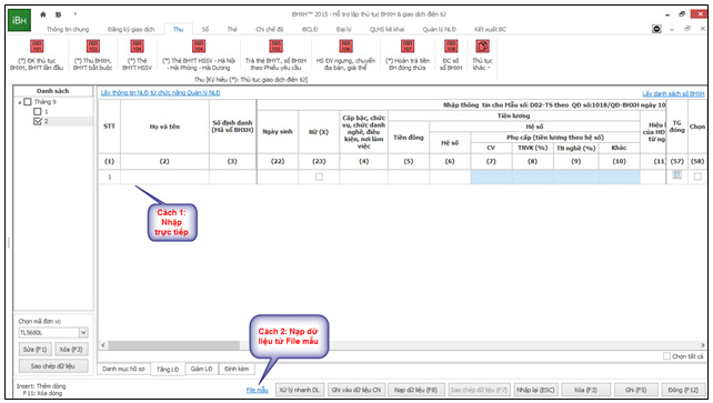 Nhập dữ liệu mẫu Nhập dữ liệu mẫu