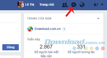 Nhấn vào Messenger