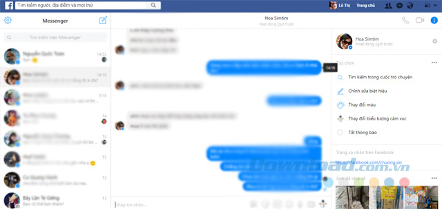 Giao diện Messenger