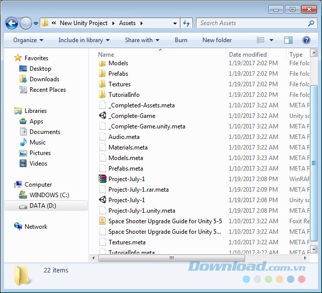 Project được lưu lại
