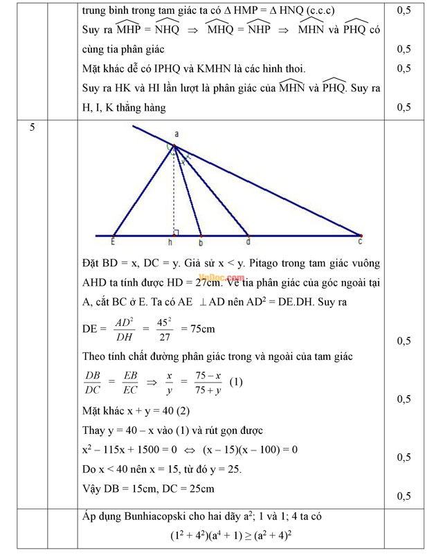 Đáp án đề thi hsg môn toán lớp 9 Đáp án đề thi hsg môn toán lớp 9
