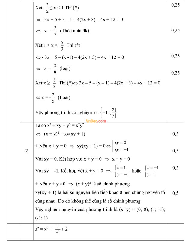 Đáp án đề thi hsg môn toán lớp 9 Đáp án đề thi hsg môn toán lớp 9