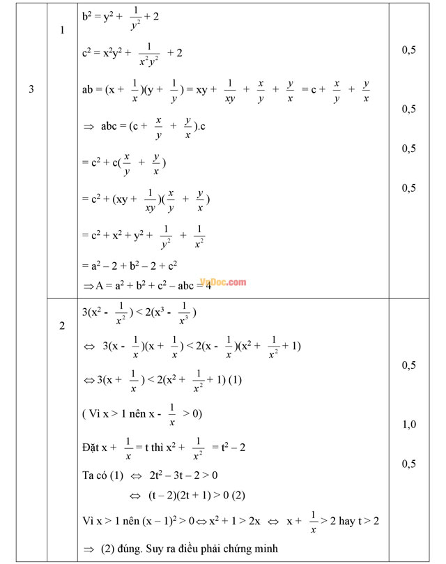 Đáp án đề thi hsg môn toán lớp 9 Đáp án đề thi hsg môn toán lớp 9