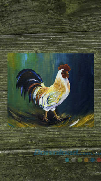 Tranh Gà sơn dầu cực đẹp