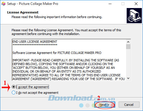 Đồng ý cài đặt Picture Collage Maker