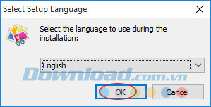 Lựa chọn ngôn ngữ cài đặt Picture Collage Maker