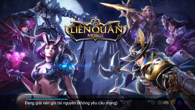 Chờ tải gói cài đặt