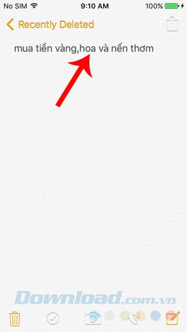 Chạm vào ghi chú