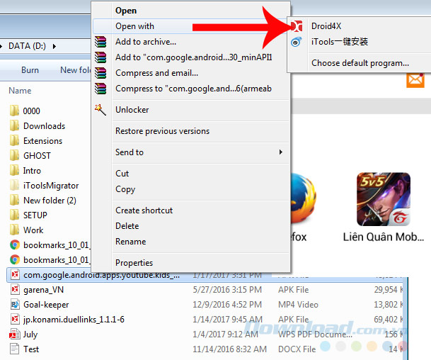 Mở file APK bằng giả lập