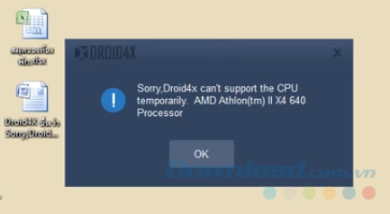 Lỗi không hỗ trợ chip của Droid4X