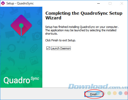 Kết thúc cài đặt Quadro Kết thúc cài đặt Quadro