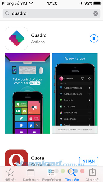 Quá trình cài đặt Quadro trên điện thoại Quá trình cài đặt Quadro trên điện thoại