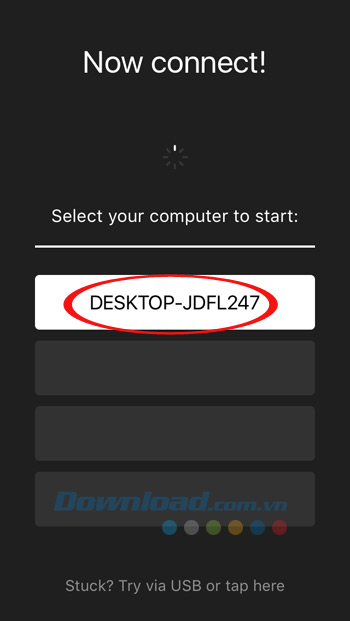 Nhấn vào tên máy tính Nhấn vào tên máy tính