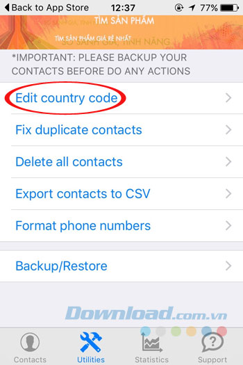 Chỉnh sửa mã quốc gia