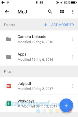 Giao diện Dropbox Giao diện Dropbox