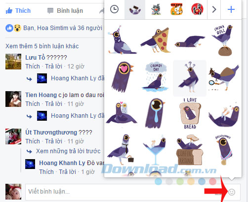 Bình luận chú chim màu tím