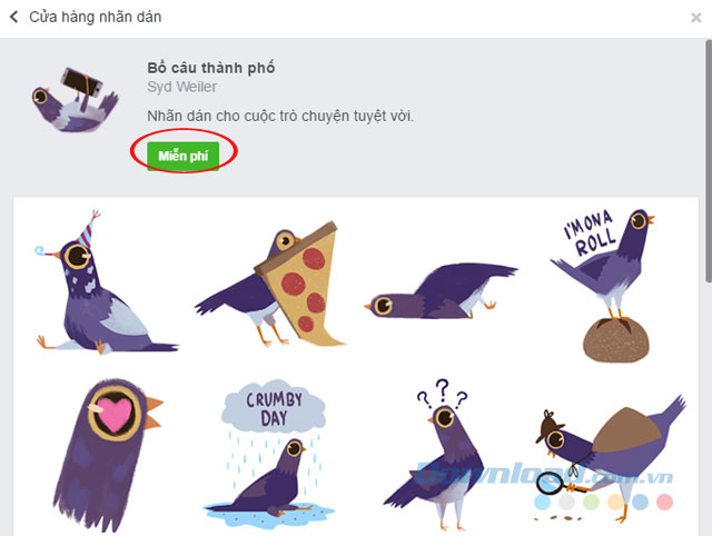 Tải Sticker Bồ câu thành phố