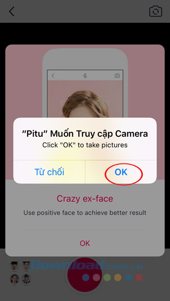 Cho phép truy cập camera