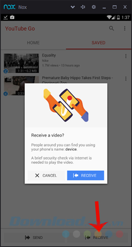 Nhận video từ người khác
