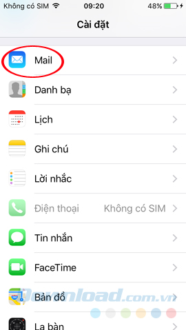 Cách đăng xuất email trên iPhone