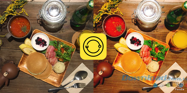 So sánh ảnh chụp với Foodie và ảnh thường