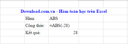 Tính giá trị tuyệt đối với hàm ABS trong Excel