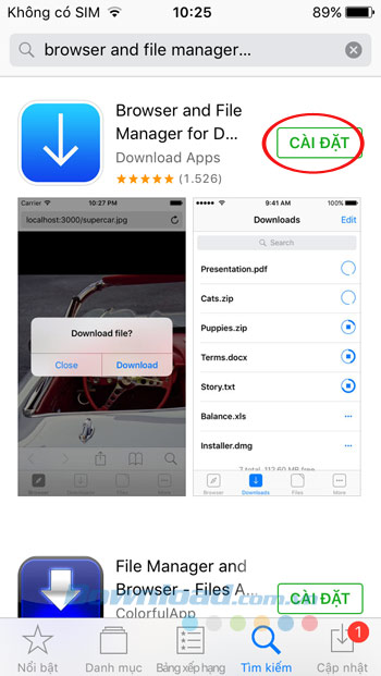 Cài đặt Browser and File Manager for Documents