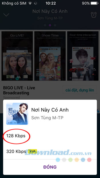 Chọn chất lượng ảnh