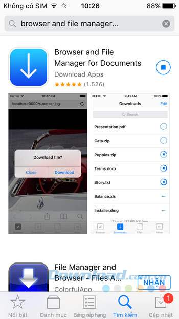 Quá trình cài đặt Browser and File Manager for Documents