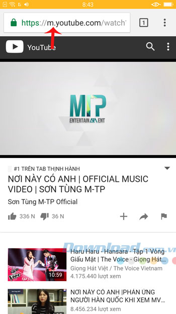 Nhấn vào thanh địa chỉ