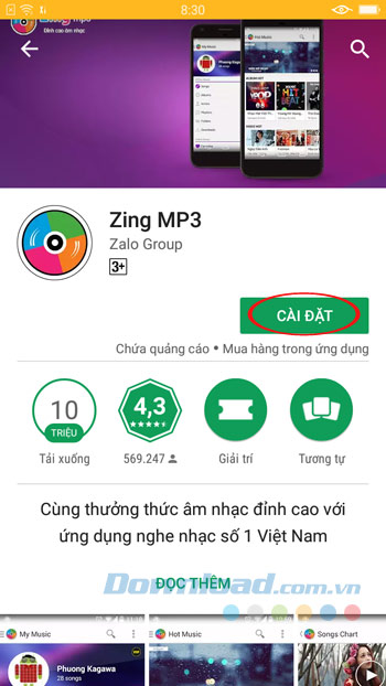 Cài đặt Zing MP3